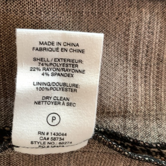 Anthropologie Avec Les Filles Sigrid Long Blazer Women’s Cream Black Plaid XS - Picture 11 of 13